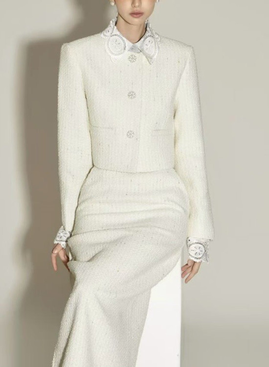 B49 蕾絲領襯衫上衣