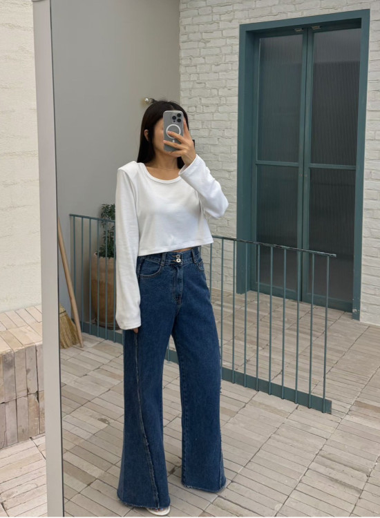 D56 短版長袖造型上衣