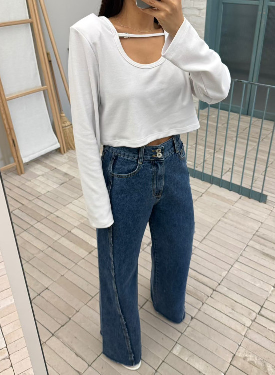 D56 短版長袖造型上衣